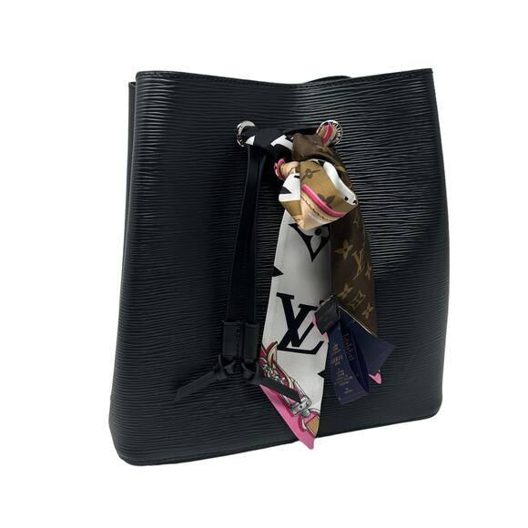Louis Vuitton Paris NeoNoe Bag in Epi Leather Black + Ultimate Monogram BB Scarf - Picture 2 of 13